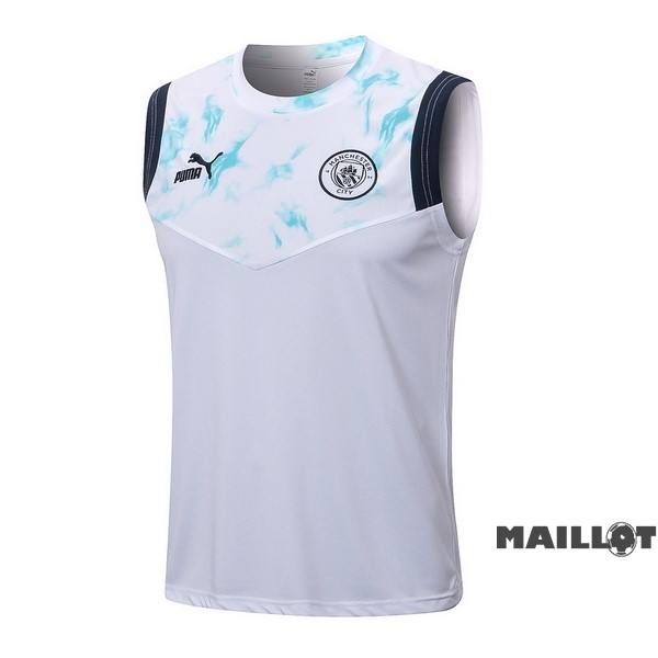 Foot Maillot Pas Cher Entrainement Sans Manches Manchester City 2022 2023 Blanc