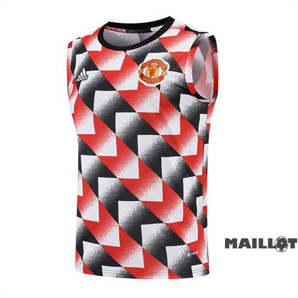 Foot Maillot Pas Cher Entrainement Sans Manches Manchester United 2022 2023 Rouge Noir