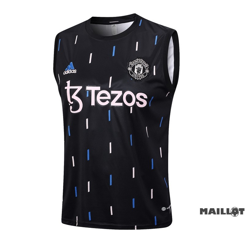 Foot Maillot Pas Cher Entrainement Sans Manches Manchester United 2023 2024 Noir