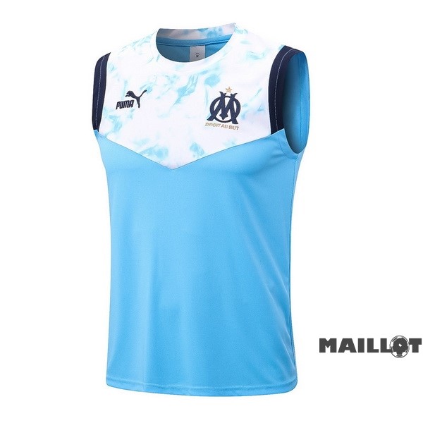 Foot Maillot Pas Cher Entrainement Sans Manches Marsella 2022 2023 Bleu I Blanc