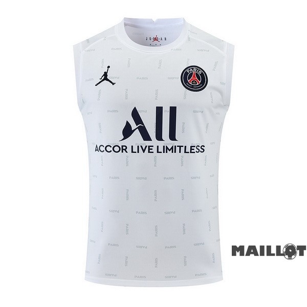 Foot Maillot Pas Cher Entrainement Sans Manches Paris Saint Germain 2022 2023 Blanc