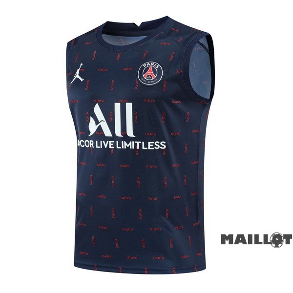 Foot Maillot Pas Cher Entrainement Sans Manches Paris Saint Germain 2022 2023 Bleu Blanc