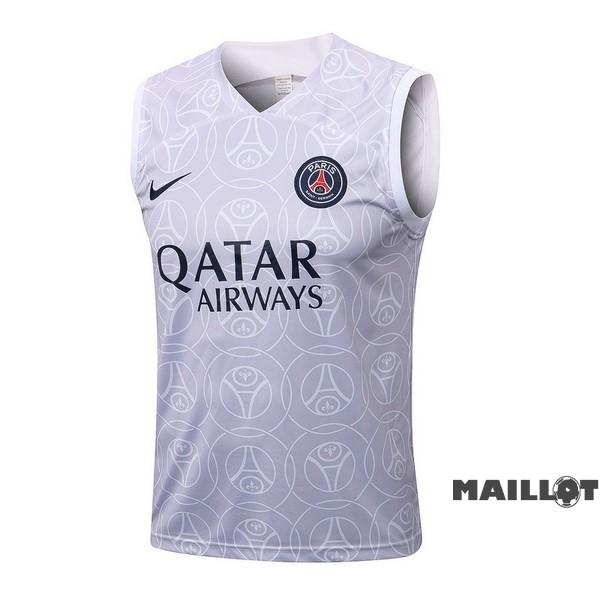 Foot Maillot Pas Cher Entrainement Sans Manches Paris Saint Germain 2022 2023 II Blanc