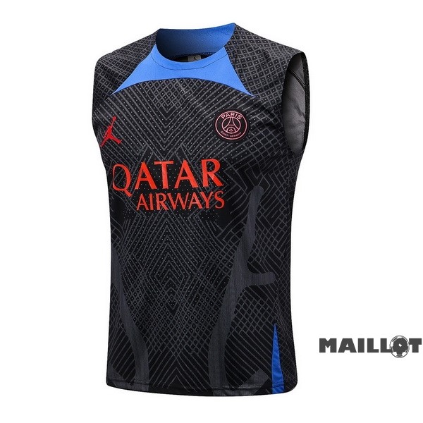 Foot Maillot Pas Cher Entrainement Sans Manches Paris Saint Germain 2022 2023 Noir I Bleu Rouge