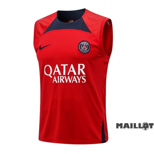 Foot Maillot Pas Cher Entrainement Sans Manches Paris Saint Germain 2022 2023 Rouge