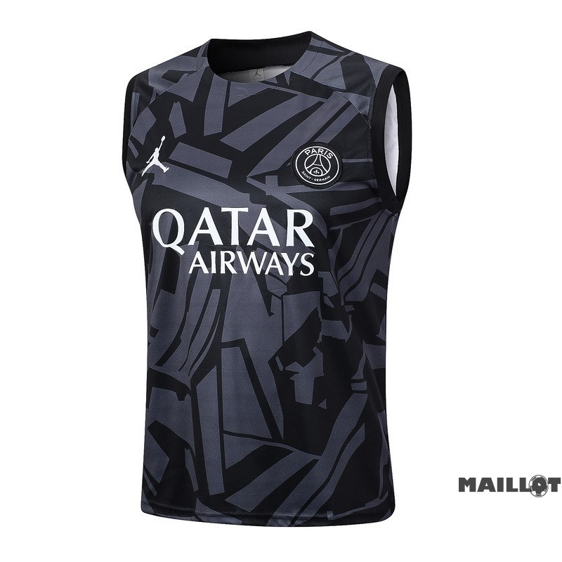 Foot Maillot Pas Cher Entrainement Sans Manches Paris Saint Germain 2023 2024 Gris