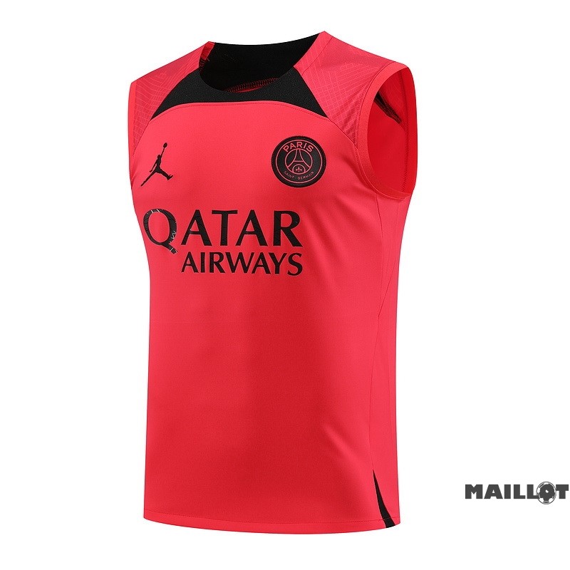 Foot Maillot Pas Cher Entrainement Sans Manches Paris Saint Germain 2023 2024 Rouge I Noir