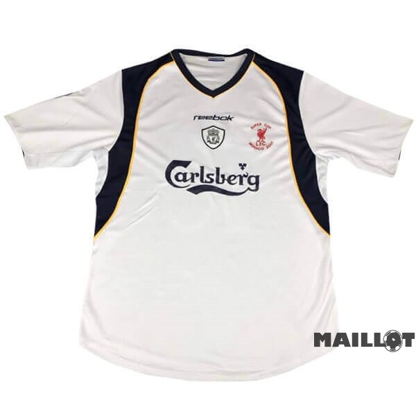 Foot Maillot Pas Cher European Super Cup Domicile Maillot Liverpool Retro 2005 Blanc