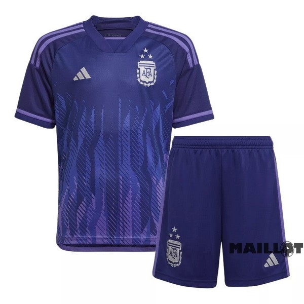 Foot Maillot Pas Cher Exterieur Conjunto De Enfant Argentine 3 Stars 2022 Purpura