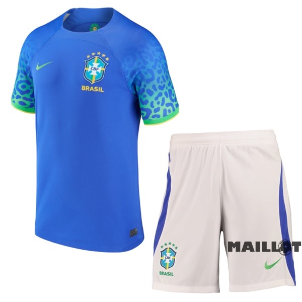 Foot Maillot Pas Cher Exterieur Conjunto De Enfant Brésil 2022 Bleu