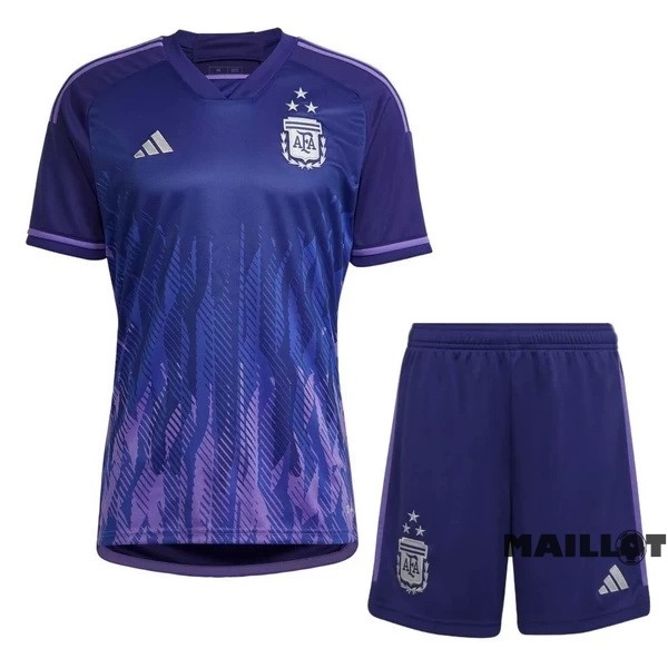 Foot Maillot Pas Cher Exterieur Conjunto De Homme Argentine 3 Stars 2022 2023 Purpura