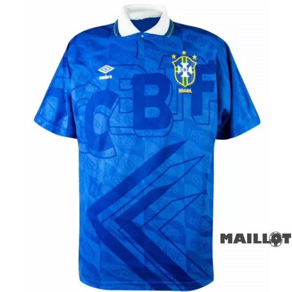 Foot Maillot Pas Cher Exterieur Maillot Brésil Retro 1991 1993 Bleu