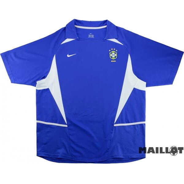 Foot Maillot Pas Cher Exterieur Maillot Brésil Retro 2002 Bleu