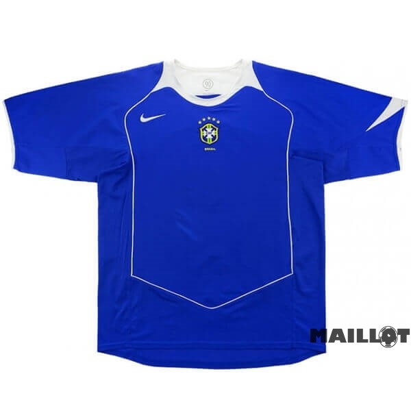 Foot Maillot Pas Cher Exterieur Maillot Brésil Retro 2004 Bleu