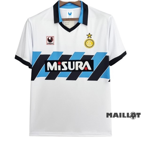 Foot Maillot Pas Cher Exterieur Maillot Inter Milán Retro 1990 1991 Blanc