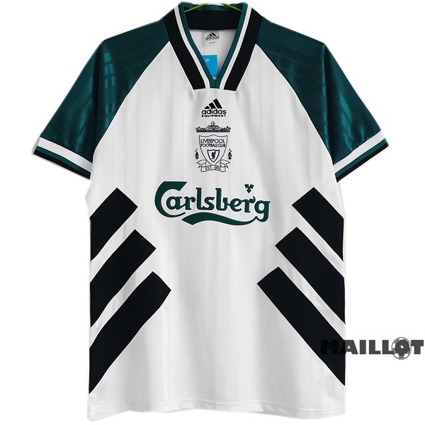 Foot Maillot Pas Cher Exterieur Maillot Liverpool Retro 1993 1995 Blanc Vert