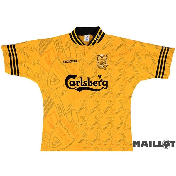 Foot Maillot Pas Cher Exterieur Maillot Liverpool Retro 1994 1996 Jaune