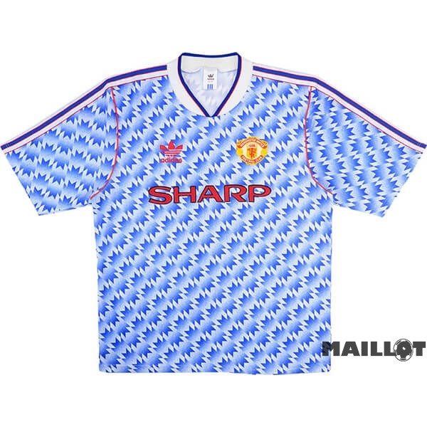 Foot Maillot Pas Cher Exterieur Maillot Manchester United Retro 1990 1992 Bleu