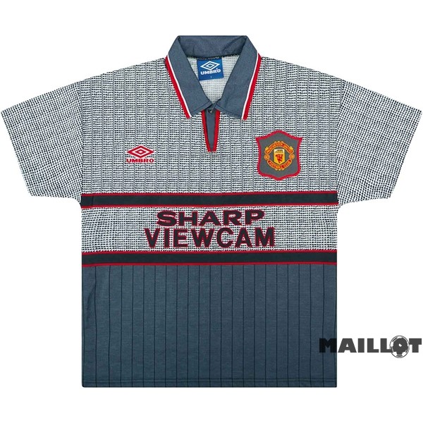 Foot Maillot Pas Cher Exterieur Maillot Manchester United Retro 1995 1996 Gris