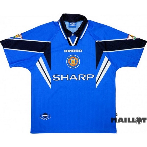 Foot Maillot Pas Cher Exterieur Maillot Manchester United Retro 1997 1998 Bleu