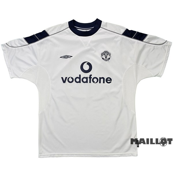 Foot Maillot Pas Cher Exterieur Maillot Manchester United Retro 2000 2001 Blanc