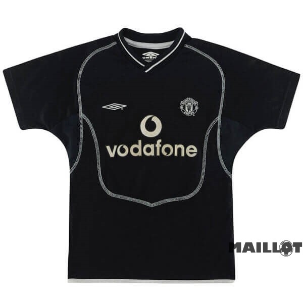 Foot Maillot Pas Cher Exterieur Maillot Manchester United Retro 2000 2002 Noir