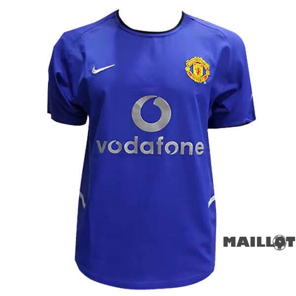 Foot Maillot Pas Cher Exterieur Maillot Manchester United Retro 2002 2003 Bleu