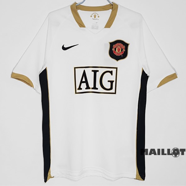 Foot Maillot Pas Cher Exterieur Maillot Manchester United Retro 2006 2007 Blanc