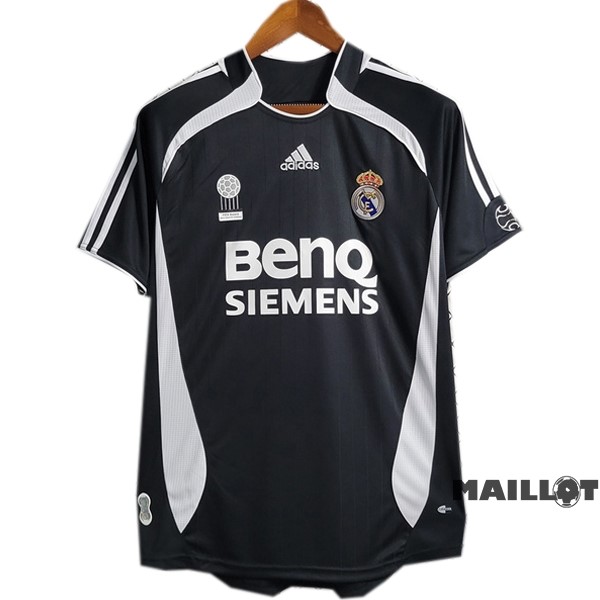 Foot Maillot Pas Cher Exterieur Maillot Real Madrid Retro 2006 2007 Noir