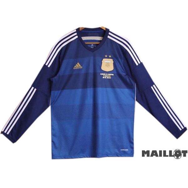 Foot Maillot Pas Cher Exterieur Manches Longues Argentine Retro 2014 Bleu