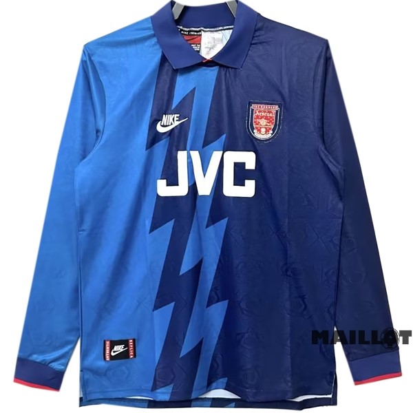 Foot Maillot Pas Cher Exterieur Manches Longues Arsenal Retro 1995 1996 Bleu