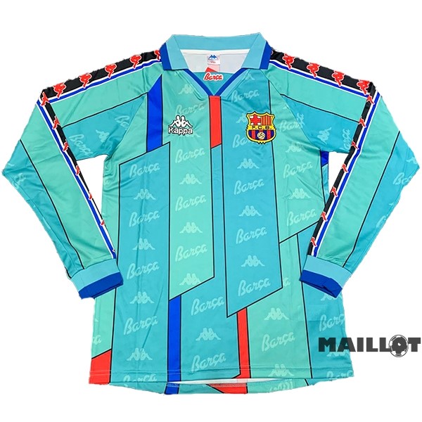 Foot Maillot Pas Cher Exterieur Manches Longues Barcelona Retro 1996 1997 Vert