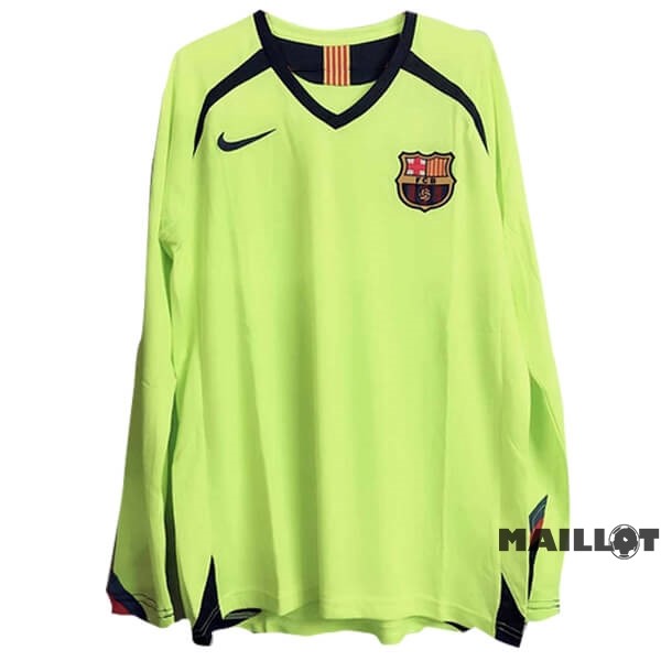 Foot Maillot Pas Cher Exterieur Manches Longues Barcelona Retro 2005 2006 Jaune