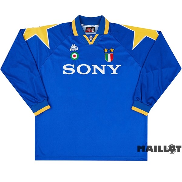 Foot Maillot Pas Cher Exterieur Manches Longues Juventus Retro 1995 1996 Bleu