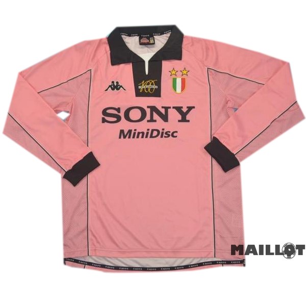 Foot Maillot Pas Cher Exterieur Manches Longues Juventus Retro 1997 1998 Rose