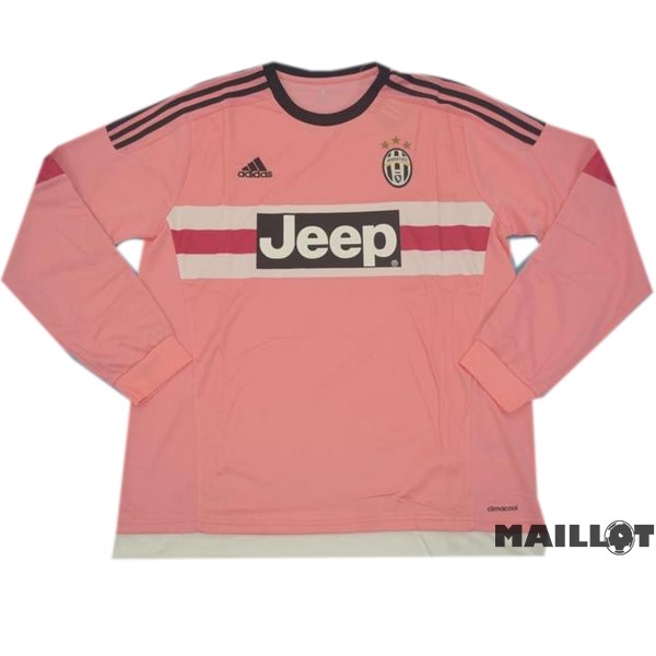 Foot Maillot Pas Cher Exterieur Manches Longues Juventus Retro 2015 2016 Rose