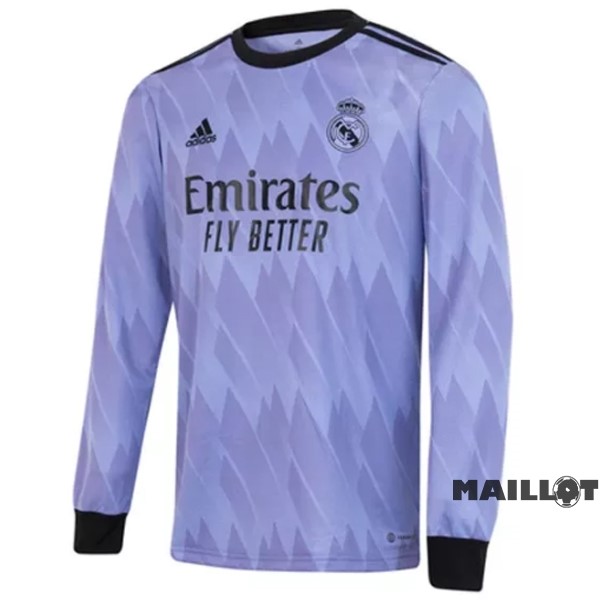 Foot Maillot Pas Cher Exterieur Manches Longues Real Madrid 2022 2023 Purpura