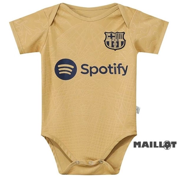 Foot Maillot Pas Cher Exterieur Onesies Enfant Barcelona 2022 2023 Jaune