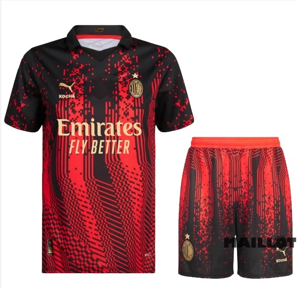 Foot Maillot Pas Cher Fourth Conjunto De Enfant AC Milan 2022 2023 Rouge