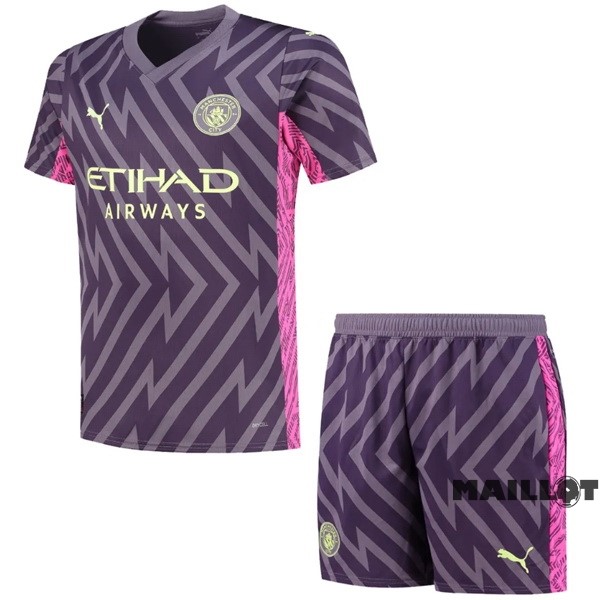 Foot Maillot Pas Cher Gardien Conjunto De Homme Manchester City 2023 2024 Purpura