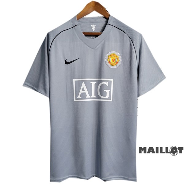 Foot Maillot Pas Cher Gardien Maillot Manchester United Retro 2007 2008 Gris