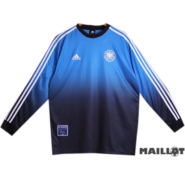 Foot Maillot Pas Cher Gardien Manches Longues Maillot Allemagne Retro 2002 Bleu