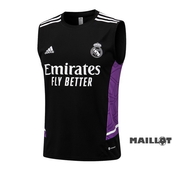 Foot Maillot Pas Cher Maillot Sans Manches Real Madrid 2022 2023 Noir Purpura