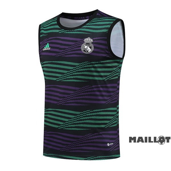 Foot Maillot Pas Cher Maillot Sans Manches Real Madrid 2023 2024 Purpura I Vert