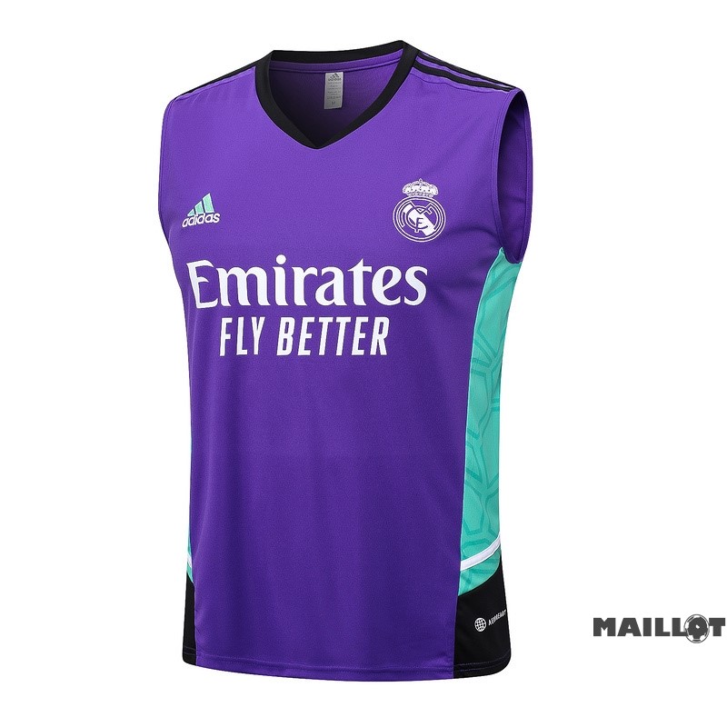 Foot Maillot Pas Cher Maillot Sans Manches Real Madrid 2023 2024 Purpura Vert