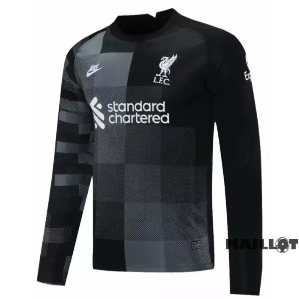 Foot Maillot Pas Cher Manches Longues Gardien Liverpool 2021 2022 Noir