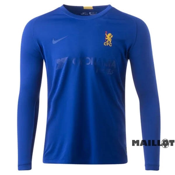 Foot Maillot Pas Cher Manches Longues Maillot Chelsea 50th Bleu