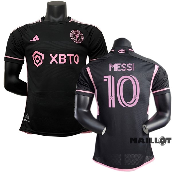 Foot Maillot Pas Cher NO.10 Messi Thailande Exterieur Joueurs Maillot Inter Miami 2023 2024 Noir