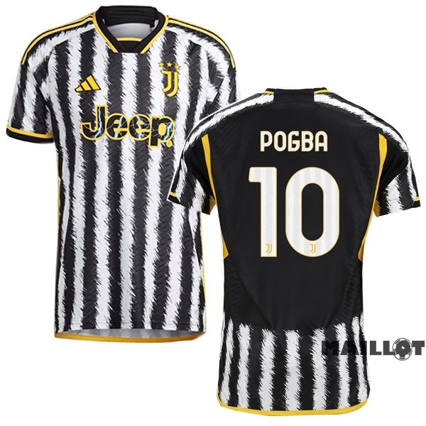 Foot Maillot Pas Cher NO.10 Pogba Thailande Domicile Joueurs Maillot Juventus 2023 2024 Jaune Noir