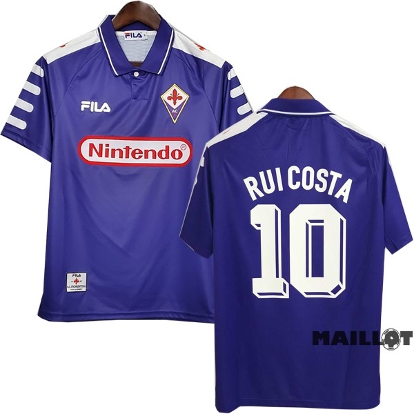 Foot Maillot Pas Cher NO.10 Rui Costa Domicile Maillot Fiorentina Retro 1998 1999 Purpura
